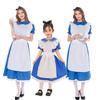 Alice v říši divů Šaty služky Alice Tmavě modré šaty Dětské Dospělé Vystoupení šaty