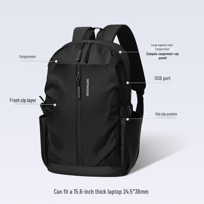 Qipilang Men's Water-Resistant Laptop Backpack