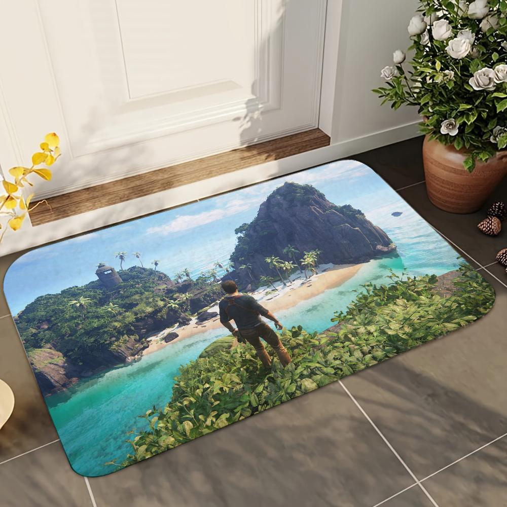 1pc Uncharted Bathroom Absorbent Mats Anti-Slip Mats Home Decor Supplies Carpets Home Kitchen Floor Mats