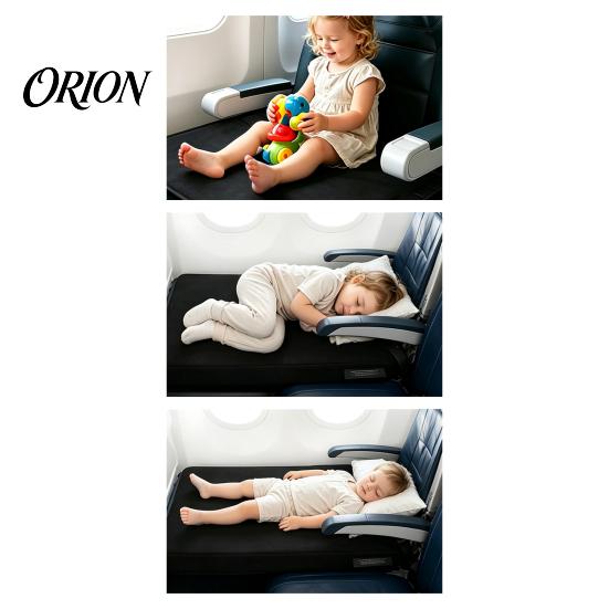 Researtiklar för småbarn Flygplanssäng, Bärbar Sätessförlängare, Mjuk Sammetsbenstöd för Barn Vikbar för Långa Flygningar, 31,1 x 17,32 Tum Baby