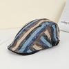 Ethnic fashion color matching striped cashew flower beret street travel with face small front hat