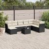 9 piece garden sofa set with cushions black poly rattan