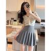 Women's High Waist Black Pleated A-Line Skirt - Petite, Autumn/Winter Short Skirt