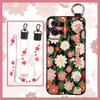 Soft case Wrist Strap Phone Case For MOTO G55 5G Oil Painting Flower Phone Holder Anti-dust Shockproof Lanyard Kickstand