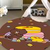Popular Line Friends Pattern Circular Rug Kids Bedroom Flannel Carpet  Playroom Anti-Skid Floor Mat Decor