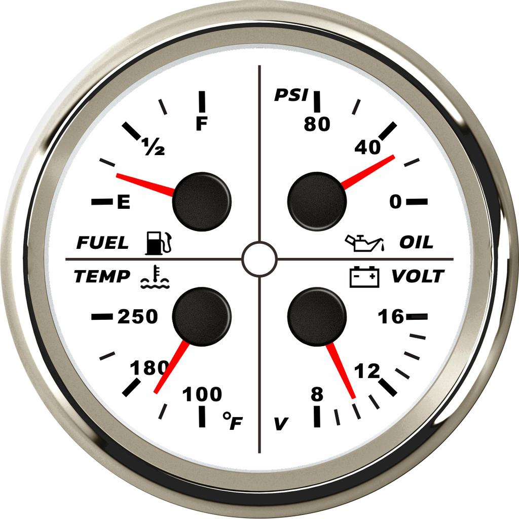 85mm Multifunction Devices 0-80Psi Oil Pressure Gauges 240-33ohm Fuel Level Meters 8-16v Voltmeters Water Temp Gauges for Cars