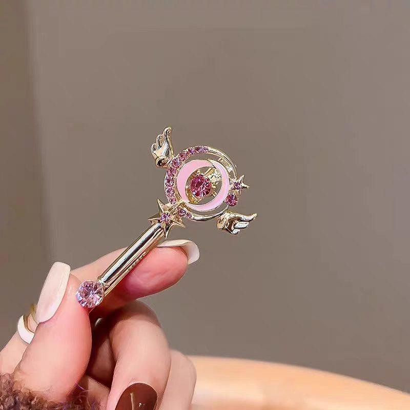 Cute Magic Wand Duckbill Hair Clip Girly Soft Edge Bangs Side Clip Hair Accessory for Teen Girls School Daily Wear