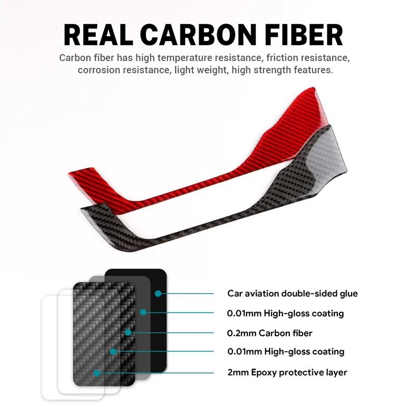 LHD RHD Car Dashboard Decor Strip Trim Real Soft Carbon Fiber Sticker For Toyota RAV4 XA50 2024 2025