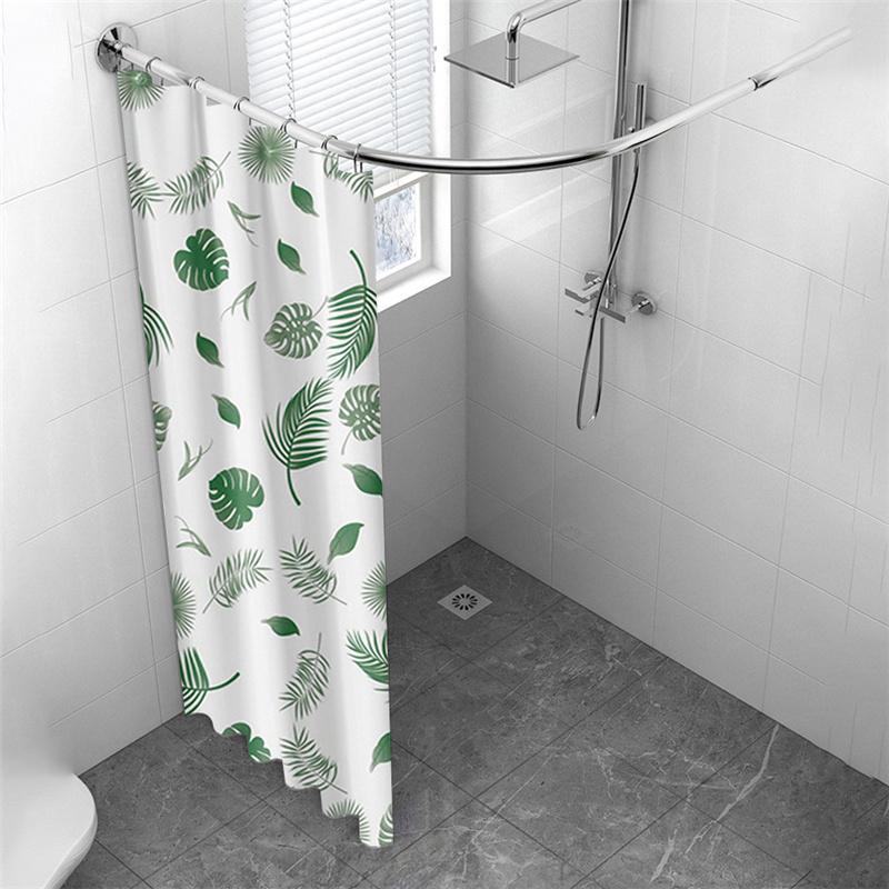 Yaprak Baskılı PEVA Duş Perdesi Kalınlaştırılmış Su Geçirmez Küf Dirençli Banyo Küvet Bölmesi Evrensel Perde