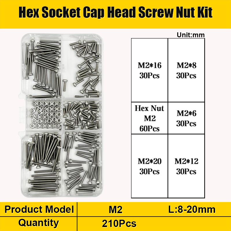 

Hex Socket Head Cap Screw Nut DIN912 M2 M2.5 M3 M4 M5 M6 M8 A2-70 304 Stainless Steel Machine Hexagon Cap Allen Bolt Screw Nut