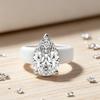 Minimalist white silicone tape tear drop CZ ring, white K3 claw CZ ring, create elegant party statement jewelry for her