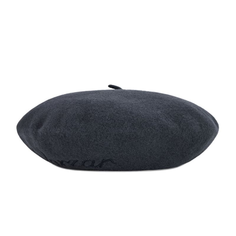 VARZAR Cursive Logo Wool Beret Gray