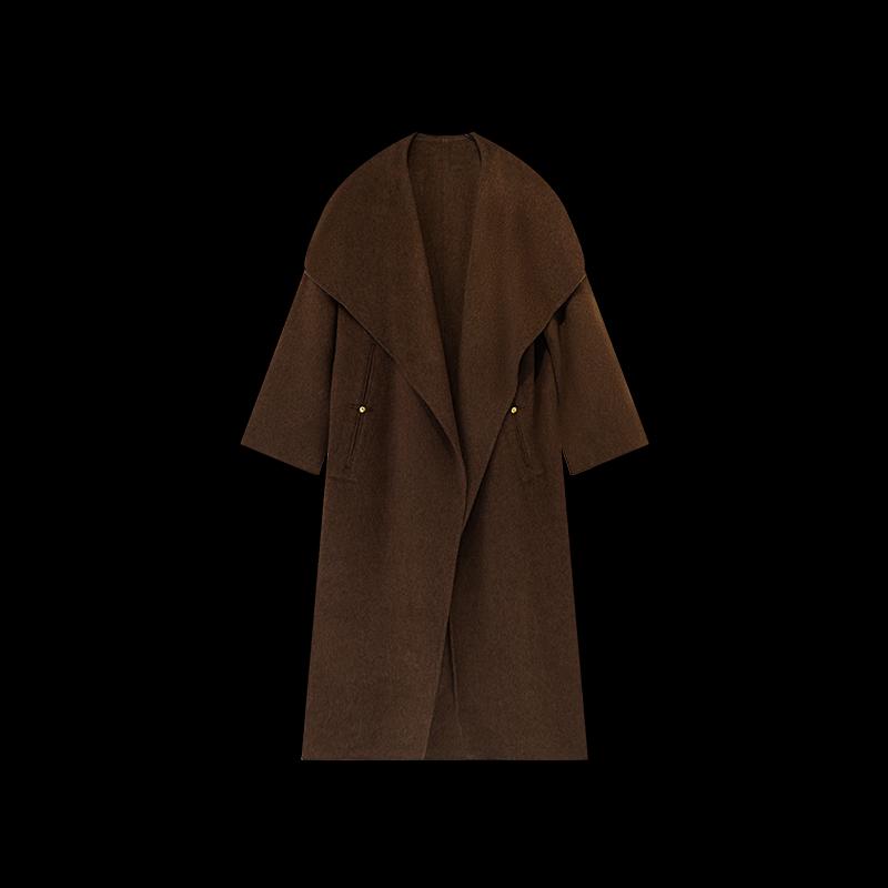 HECO Women's Simple Long Double-Faced Wool Coat