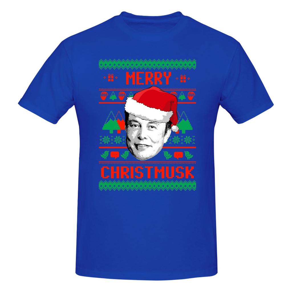 Piece Merry Christmusk Novelty  Cotton TShirt Musks Tech Billionaires Tees Tops For Unisex