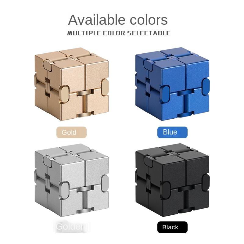 EN71 CPC Mini Metal Anti-Stress Relief Magic Puzzle Cube 2x2x2 Infinite Flip Sensory Toys Creative Christmas Gifts for Children