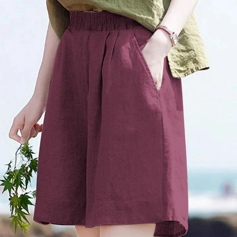 Linen Five-point Pants Loose Retro Casual Shorts Cotton and Linen Women's Pants