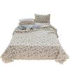 Korean Style All-Cotton Quilted Lace Bedspread Set: Fresh Double Tatami Cover with Thick Bed Sheet.