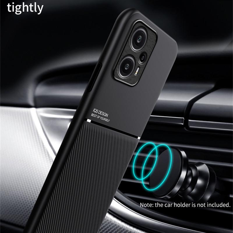 For Xiaomi Poco F5 5G Case Leather Texture Magnetic Car Holder Plate Phone Cases for Poco Poko Little F5 F 5 PocoF5 Back Cover