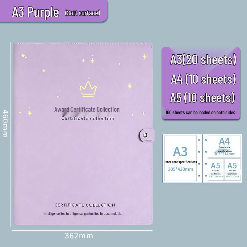 Children's Honor Certificate and Photo Album Organizer - A3/A5 for Elementary and Kindergarten Students