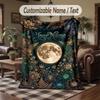 Moonlit Garden Dreams Theme Throw Blanket Custom Name Text Personalized Blanket Soft Cozy Blanket for Home Sofa Bed
