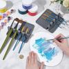 ABIY 2PCS Thick Paint Brush Drying Rest Silicone Holders,Rectangular Organizer With 4 Slots For Artists For Drawing