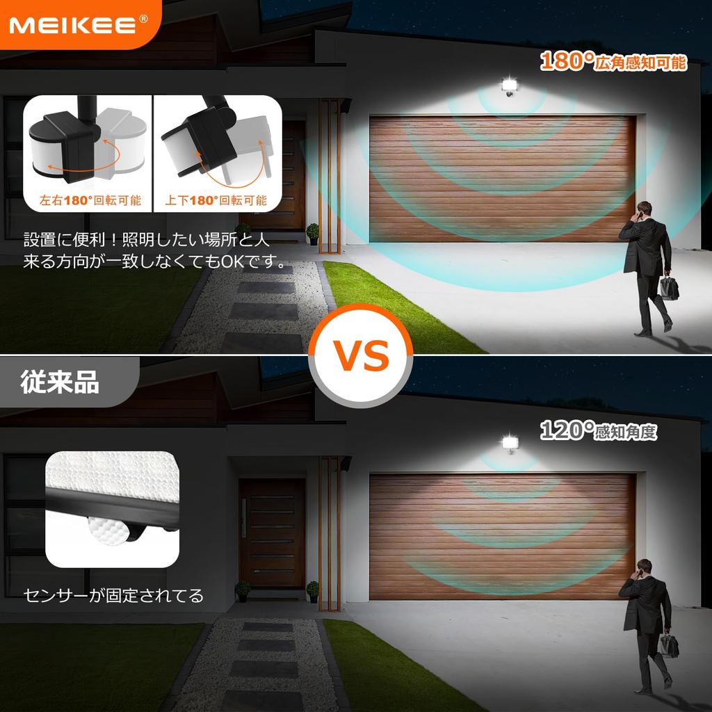 MEIKEE 35W Motion Sensor Remote Control High Security IP66 Adjustable Sensor Constant Lighting Adjustable Lighting Hours Security For Both Outdoor and