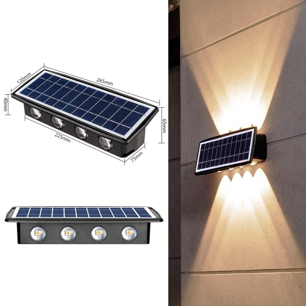 Solar Double Head Wall Light: Waterproof Outdoor Spotlight for Villas and Courtyards