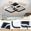 LED Ceiling Light Fixture 4500K Modern Black Square Close to Ceiling Lamp for Bathroom Bedroom Kitchen Balcony Stair Hallway Lighting