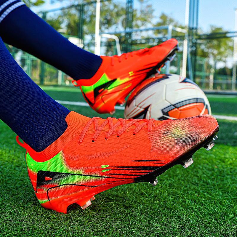 Professional Men's Outdoor FG Bottomed Football Shoes Adult Durable Comfortable Training Shoes Teenagers Lace Up Soccer Shoes