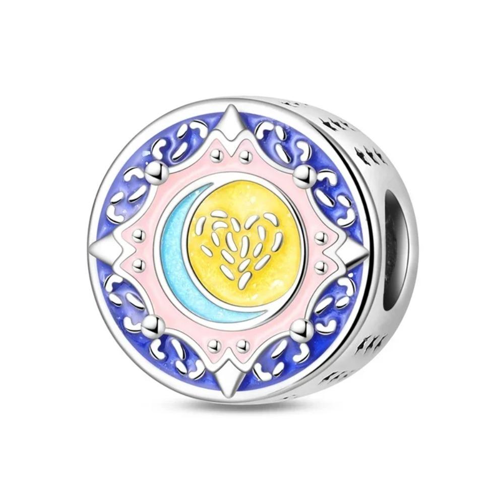925 Silver Unicorn Pendant Noctilucent Charm Bead DIY Princess Bracelet Colorful Jewelry Gift for Women