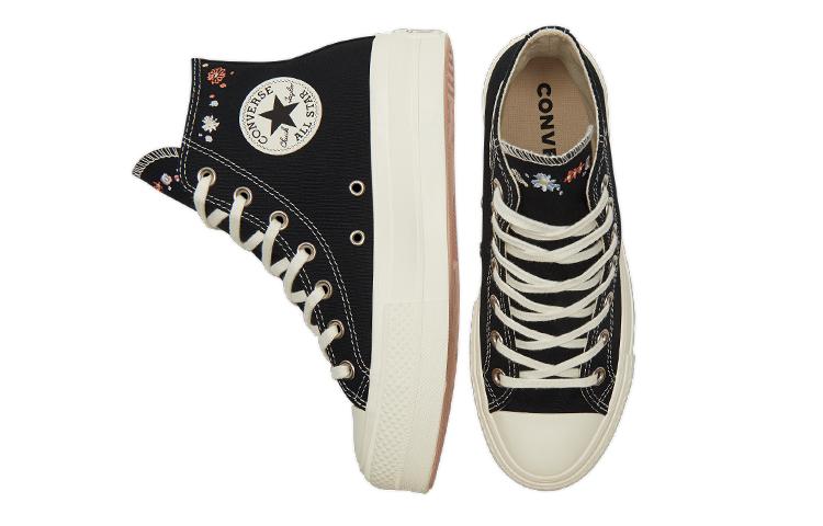 Chuck Taylor All Star Wmns Converse Lift Platform High 'Embroidered Floral - Black' Women's A01592C
