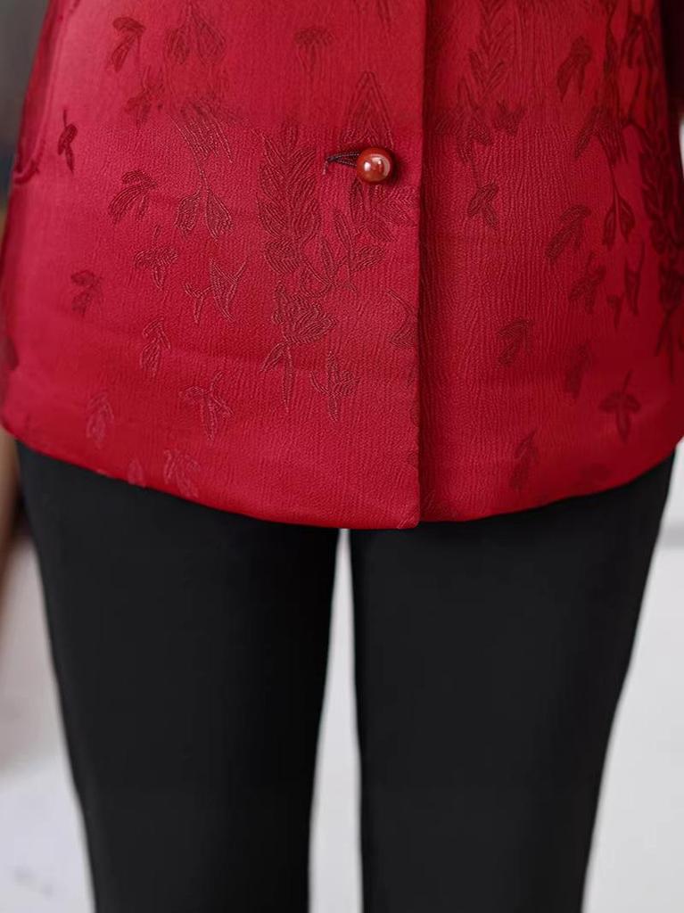 Mom's Autumn Coat: Festive Tang Suit for Mother-in-Law's Wedding, a National Style Outfit for Middle-aged and Elderly Women
