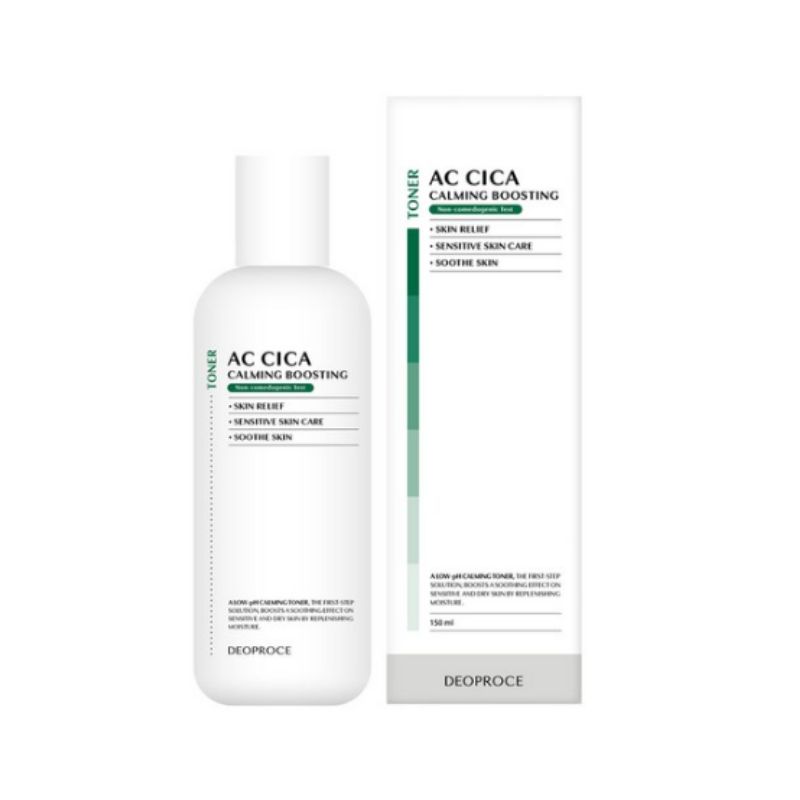DEOPROCE AC Cica Calming Boosting Toner 150ml – Soothing Hydrating Facial Toner for Sensitive & Blemish-Prone Skin