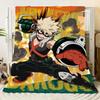 My Hero Academia Bakugo Action Pose Fleece Blanket - Vibrant and Cozy Anime Throw with Spiky Blonde Hair Design, Perfect for Fan