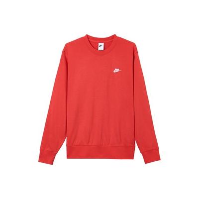 Casual Simple Crewneck Pullover Sweatshirt for Men In Red