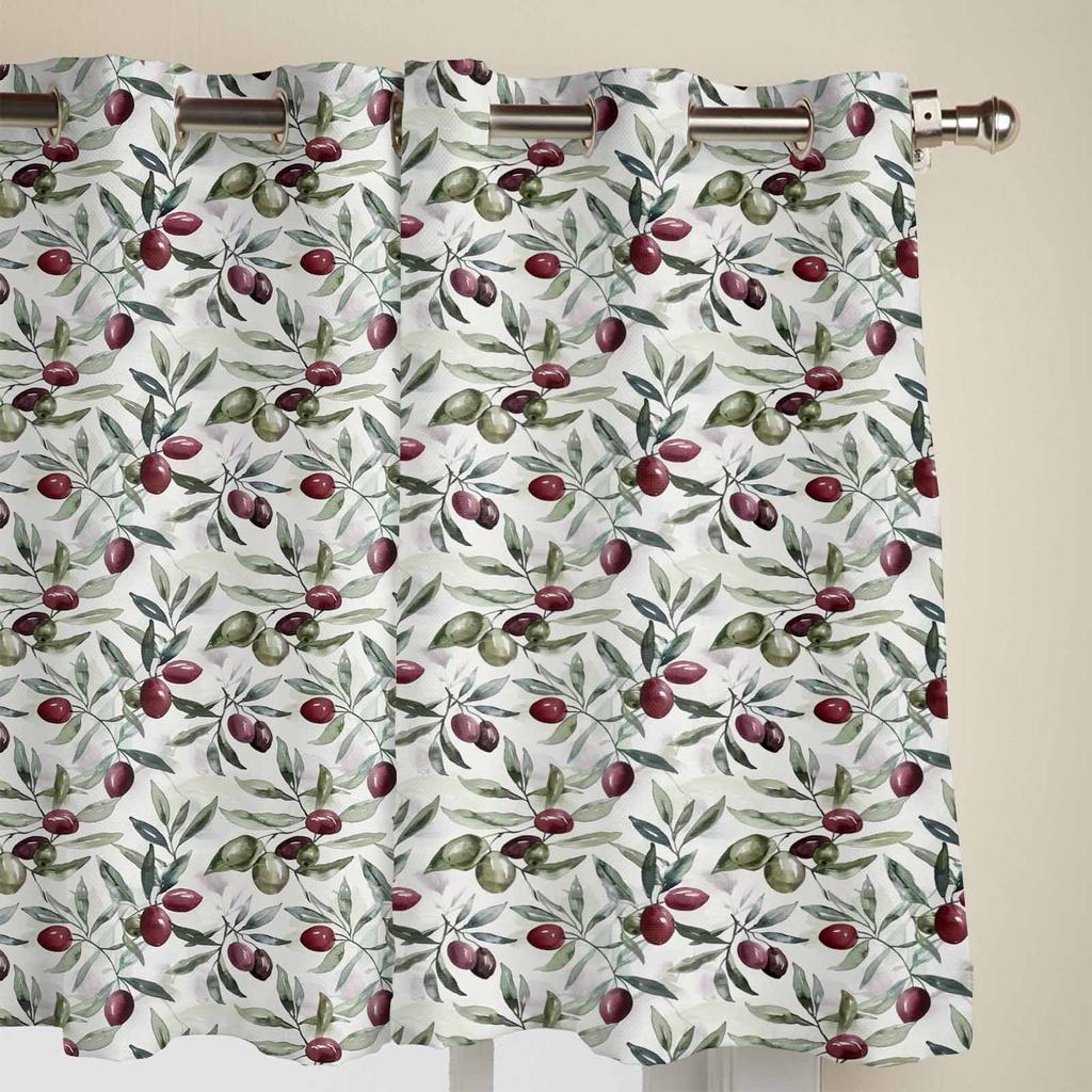 Watercolor Fruit Leaves Plant Window Curtains for Living Room Luxury Bedroom Curtain Kitchen Blinds Drapes Curtains