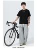 Men's Summer Two-Piece Loose Bamboo Pattern Heavyweight T-Shirt