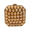 Green Rhinestone Evening Bag Pink/White Clear Gold Square Hard Metal Wedding Bridal Party Crystal Hanbag Minaudiere Purse