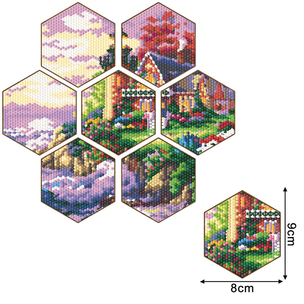 Diamond Painting Wooden Coasters Diy Landscape Art Set For Home Decor And Gift
