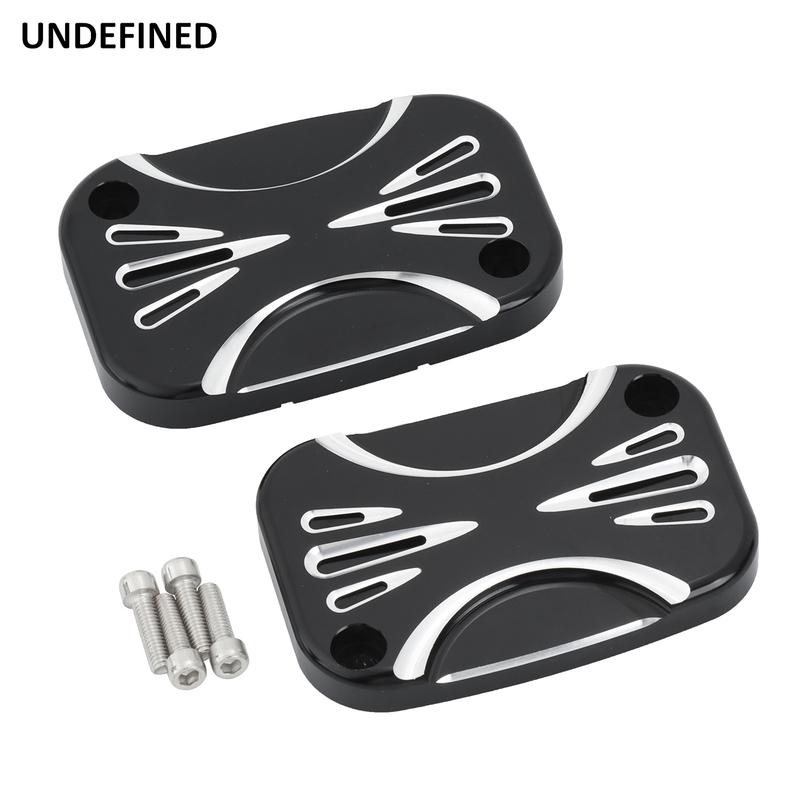 Motorcycle Front Rear Brake Reservoir Master Cylinder Covers For Harley Touring Road King Electra Street Glide FLH FLRT V-Rod