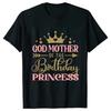 Birthday Princess T-shirt DAD MOM Uncle Aunt Family Gathering Tops Girls Birthday Party Tshirt Short Sleeve Black White Tee