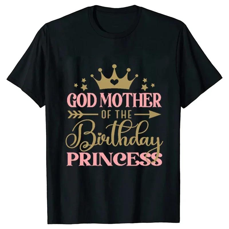Birthday Princess T-shirt DAD MOM Uncle Aunt Family Gathering Tops Girls Birthday Party Tshirt Short Sleeve Black White Tee