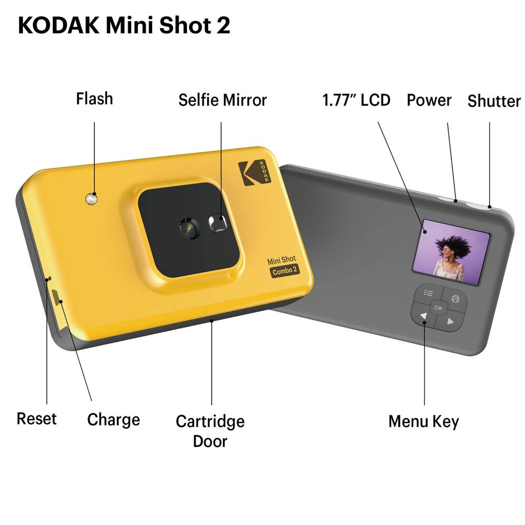 KODAK Instant Camera Printer C210 Yellow, 10MP, Bluetooth Connectivity, C210YE [Official Japanese Product]