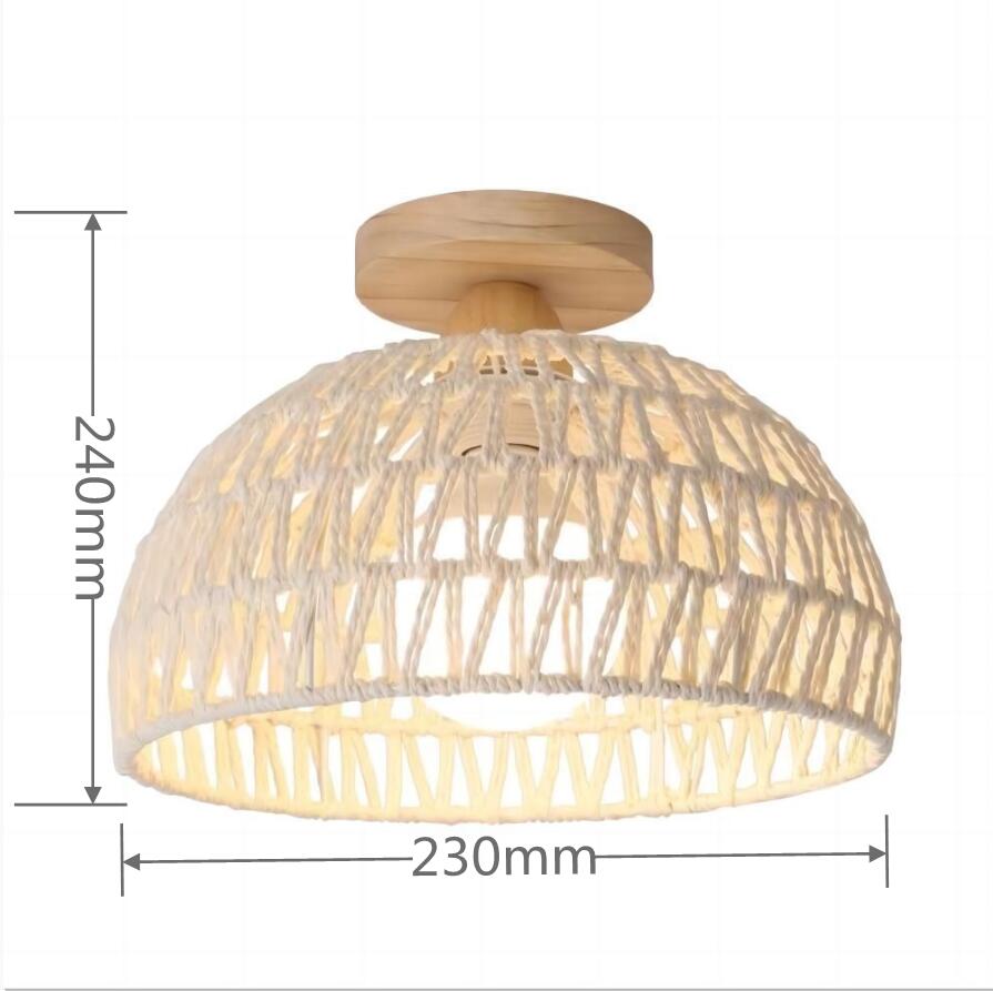 Classic Bamboo Lustre Chandelier Hanging Lamp Ceiling Handmade Rattan Pendant Light Fixture Weaving Home Living Bed Room Decor