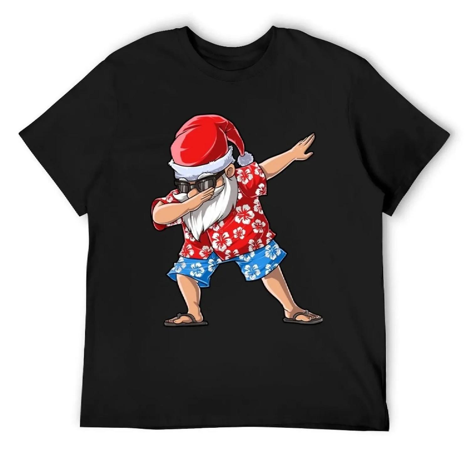 Dabbing Santa T Shirt Hawaiian Claus Christmas Dab Xmas Gift Kids Boys Girls Youth Men Women T-Shirt S чёрный