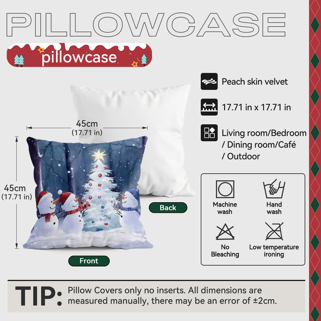 Retro Christmas Stylecushions Pillowcase Polyester Cushion Cover Throw Pillow Sofa Decoration Pillowcover Home Decor