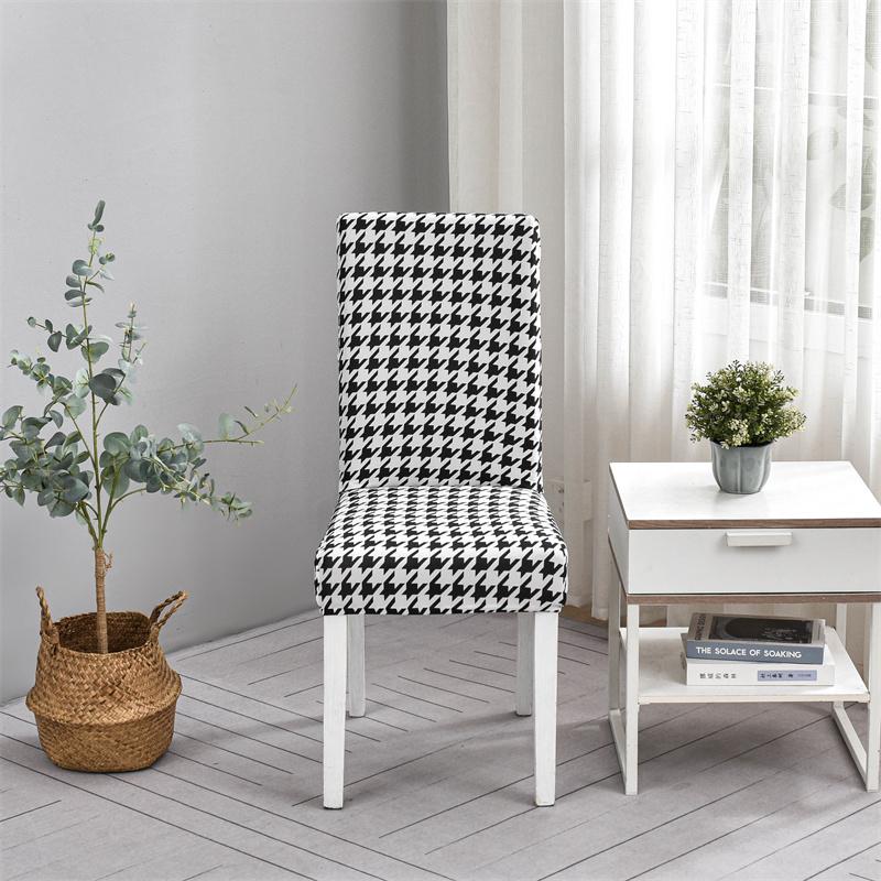 1PC Geometrischer elastischer Esszimmerstuhlbezug Stretch Sitzbezug Schonbezüge Stuhlhussen für Esszimmer Hochzeit Hotel Bankett Büro