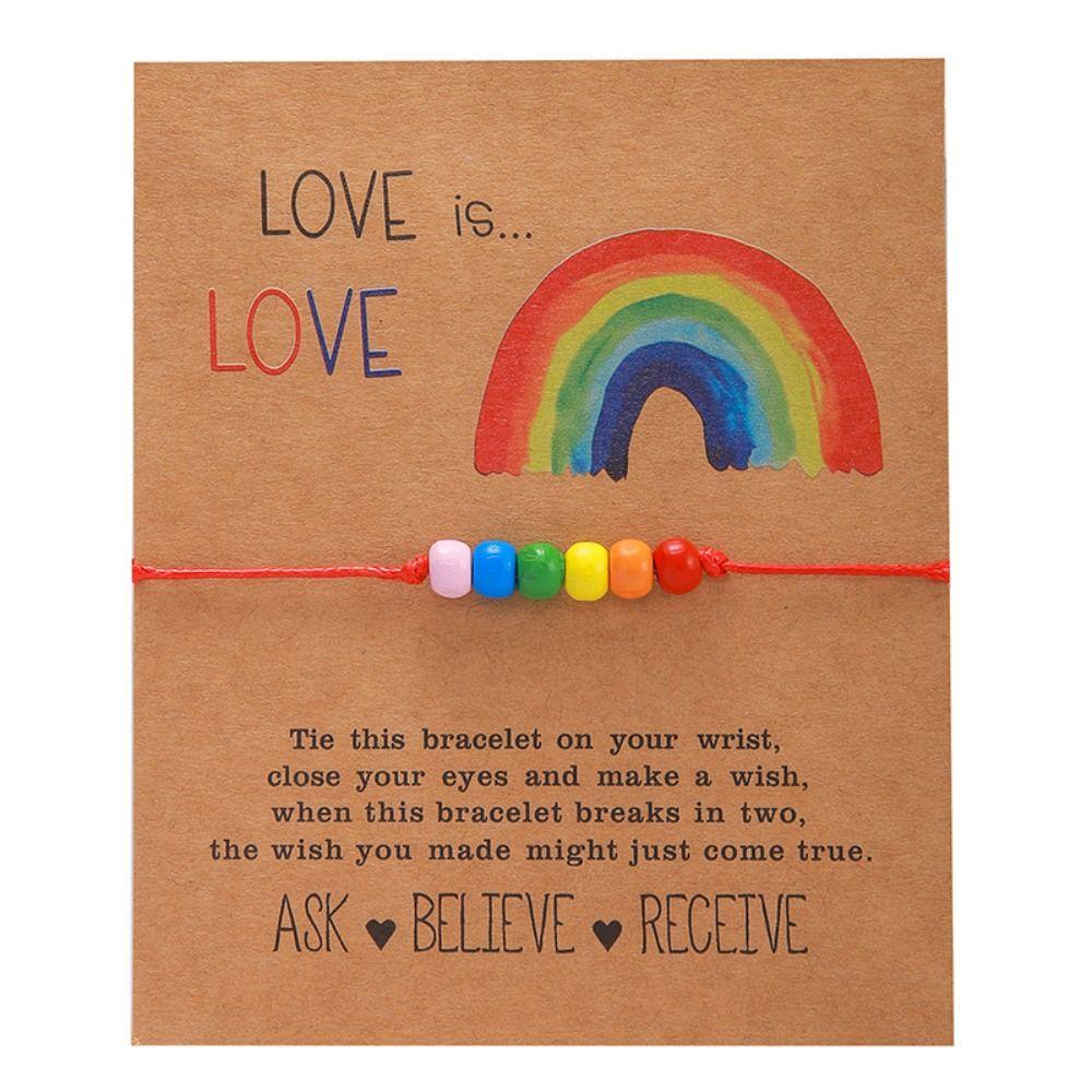 3Pcs/set Colorful Couple Bracelet Love Heart Friendship Braided Rope Rainbow Beaded Bracelet  Gifts