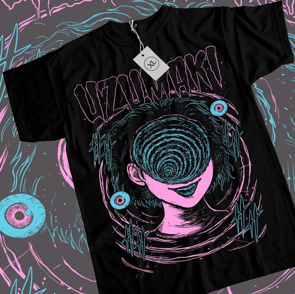 Футболка Junji Ito Uzumaki Хоррор Япония Гуро Забавная Девушка Аниме Подарок Футболка Все Размеры Унисекс Футболка XXL