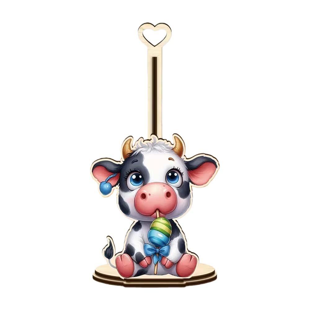 

Wooden Animal Wooden Tissue Holder Food Wrap Roll Paper Standing Rack Rural Villas StyleB 26cm